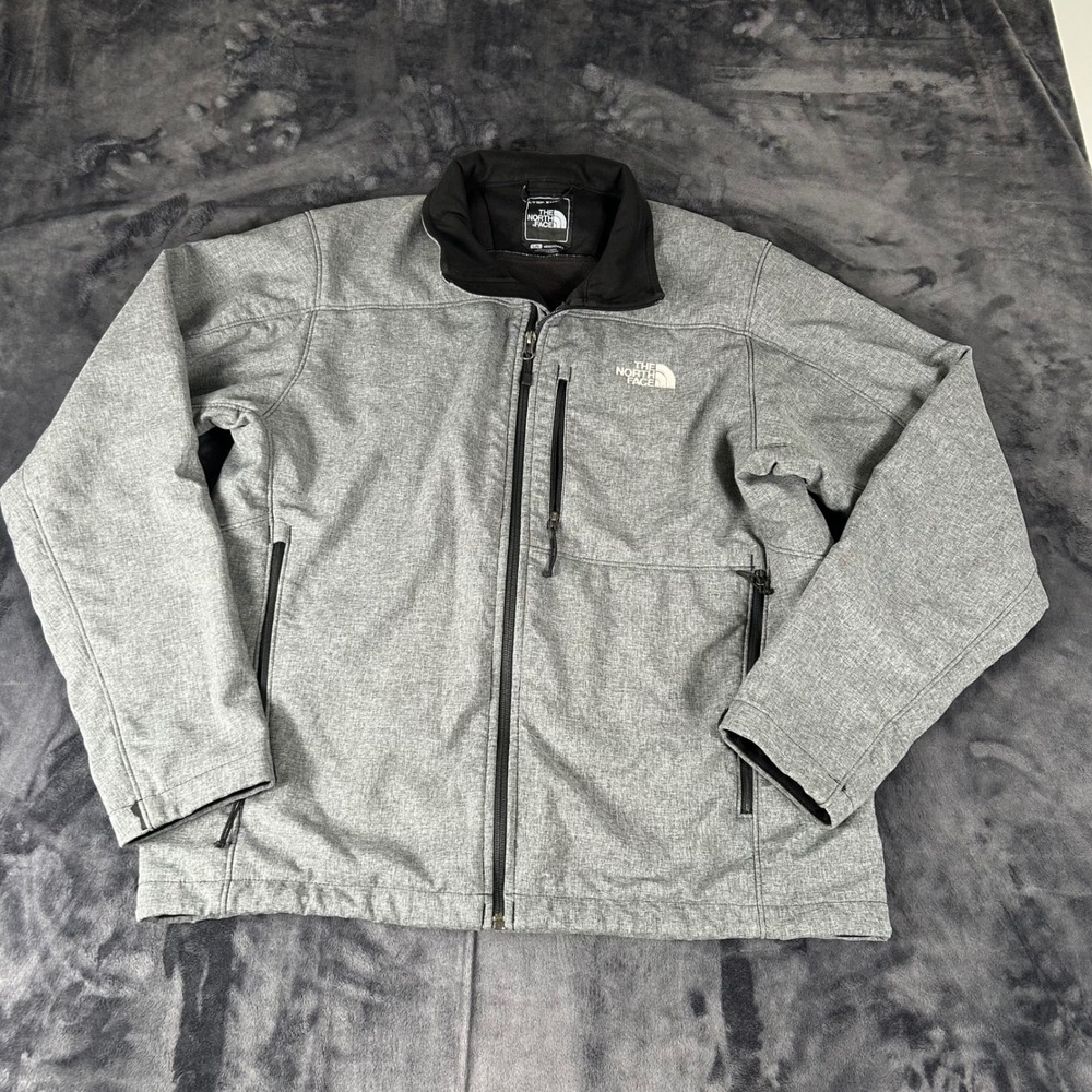 The North Face Apex Bionic Jacket Mens Large Gray Softshell Windproof Coat